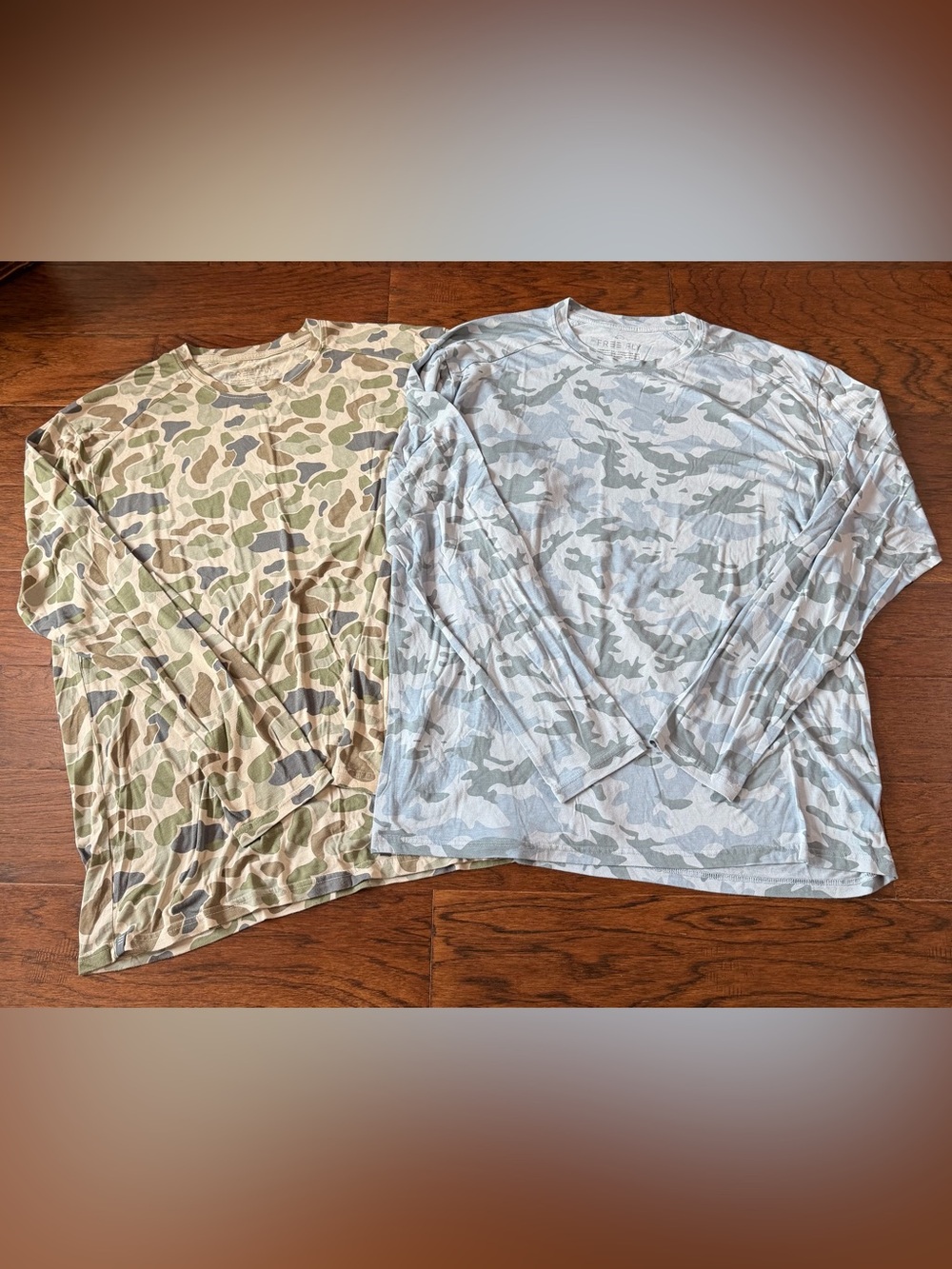 Lot Of 2 Free Fly Men Long Sleeve Shirt 3XL Green&Blue Camo Bamboo Outdoor Light